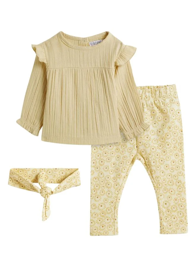 ديركجي مجموعة من 3 - بلوزة وليقنز مع طوق رأس